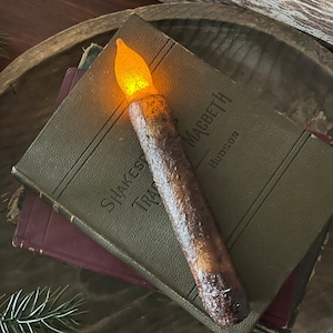 ONE Battery Operated Grungy Flicker Taper Candle - 6-1/2”