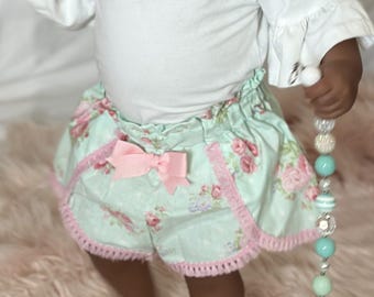 Shabby Chic Shorts with pretty pink fringe