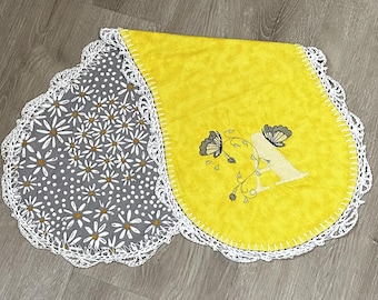 Handmade baby burp cloth with "A" initial