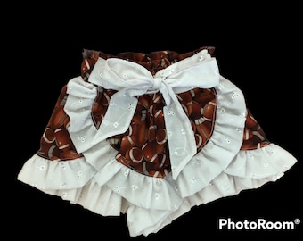 Little Girls Football Ruffle Shorts