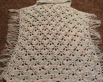 Sweet Little Pink and Mint Green Hooded Owl Afghan