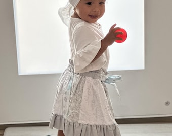 Silver and Turquise Ruffle Christmas Skirt