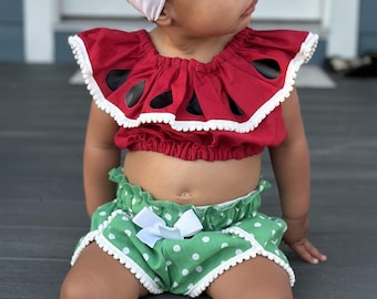 Watermelon Shirt with Pom Pom Shorts