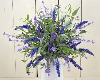 Purple Bouquet, Wildflower Bouquet, Spring Arrangement, Purple Arrangement, Purple Floral Spray, Spring Centerpiece, Spring Vase Filler