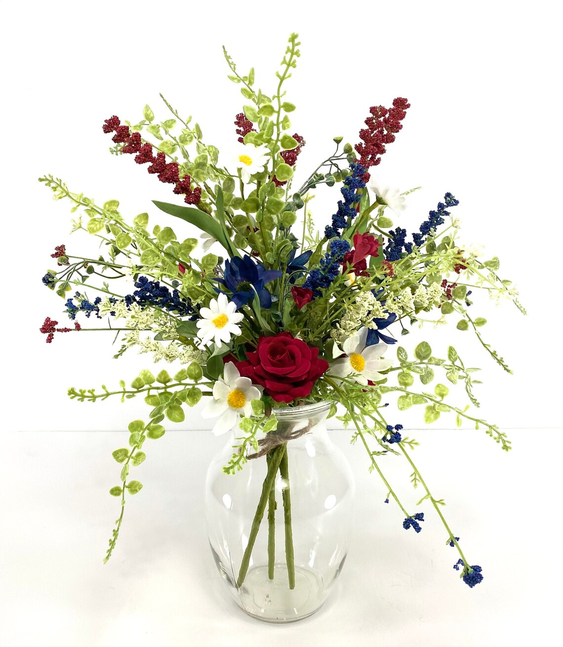 Patriotic Vase Filler Red White Blue Vase Filler Stems Etsy