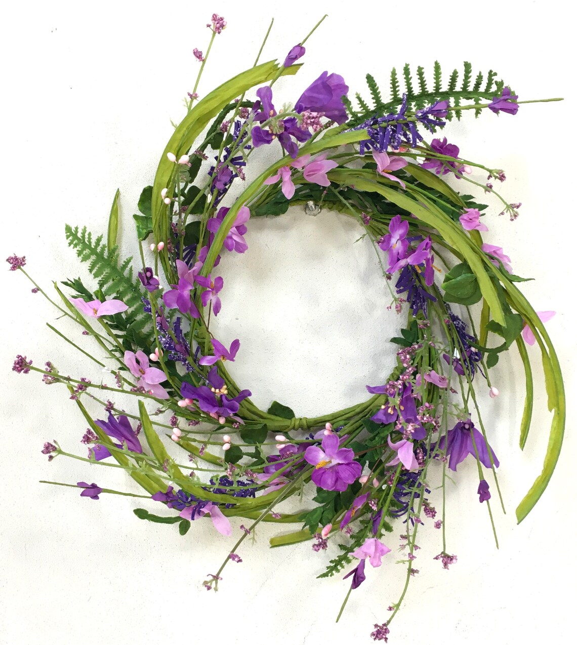 Spring Candle Ring Spring Wreath Purple Candle Ring Spring Etsy
