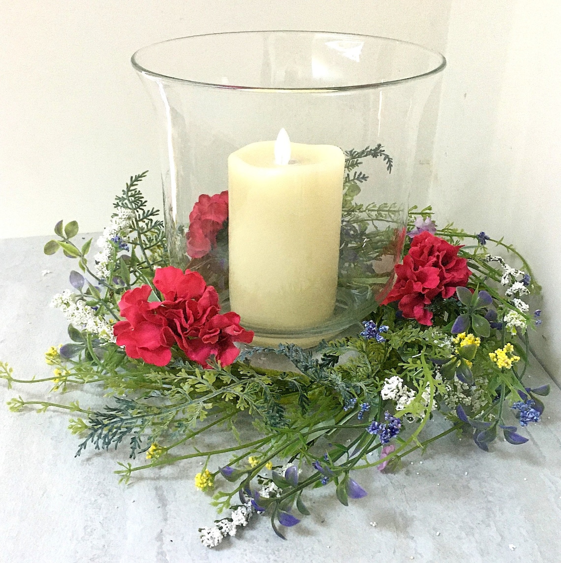 Spring Candle Ring Summer Candle Ring Spring Centerpiece Etsy