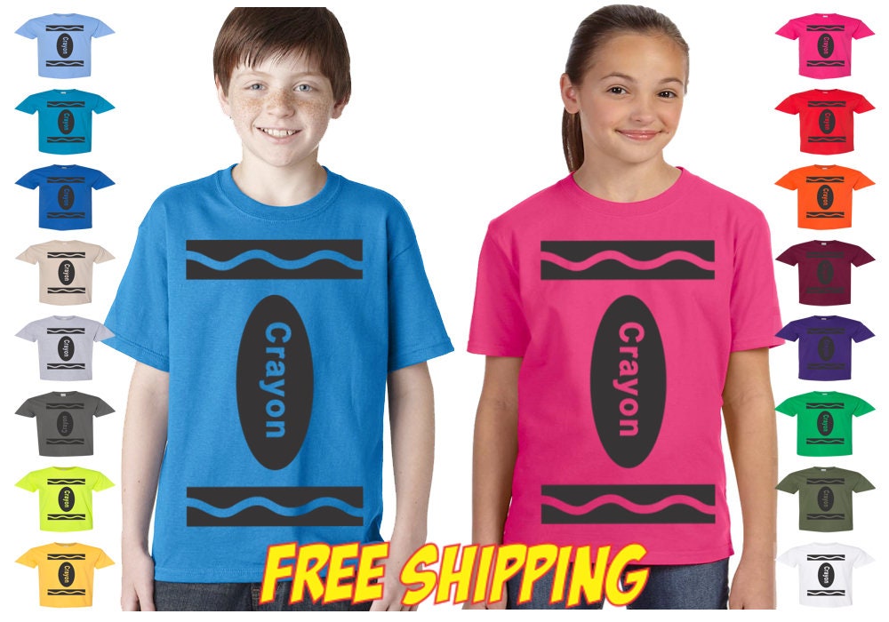 Crayon T Shirt Youth Halloween Costume Youth Kids Boys Girls T Shirt …