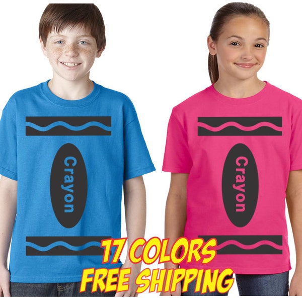 Crayon Youth Kids Halloween Costume Boys Girls T Shirt Tee