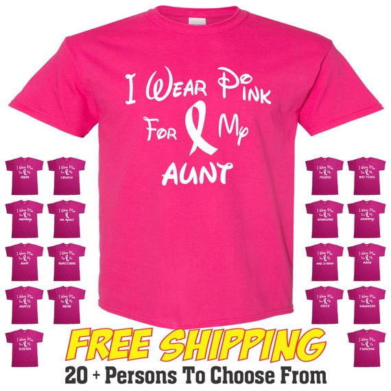 I Wear Pink For My Auntie Breast Cancer Awareness T-Shirt I Wear Pink For My Auntie Breast Cancer Awareness T-Shirt