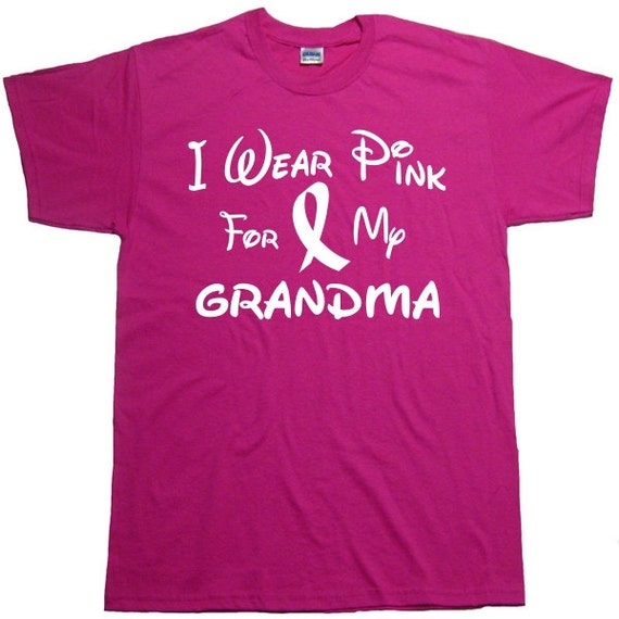 I Wear Pink for Grandma Breast Cancer Awareness Youth Kids T-Shirt Support