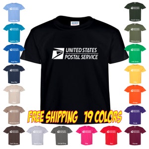 USPS shirt White print 19 Colors FREE Shipping image 1