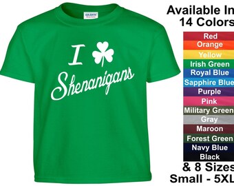 St Patricks Day I Love Clover Shenanigans Funny Tee T Shirt Unisex Womans