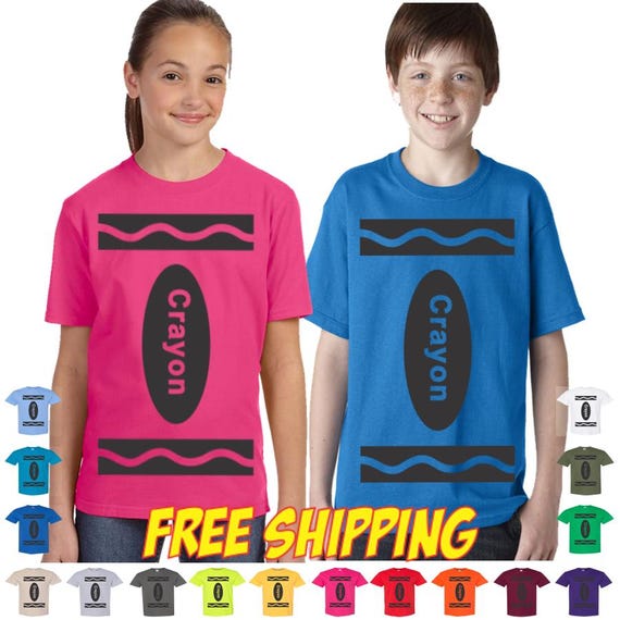 Kids Crayon Halloween Costume T-Shirt For Boys And Girls Kids Crayon Halloween Costume T-Shirt For Boys And Girls
