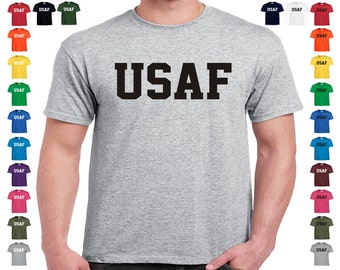 USAF Air Force  Physical Training  PT Gear  US Military T Shirt Also available Army Navy  Usmc Marines