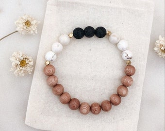 Custom "Boho" Diffuser Bracelet in Rosewood