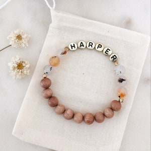 Custom Name Boho Diffuser Bracelet in Rosewood image 1