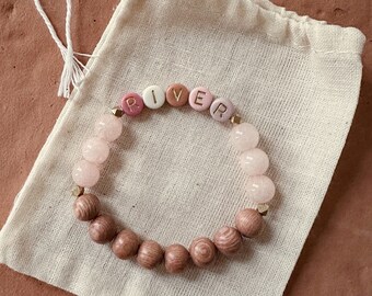 MINI VALENTINE "Name" Boho Diffuser Bracelet in Rosewood