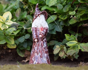 Smaller Ceramic Wizard / Gnome  for outdoor fairy garden