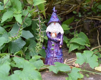 Smaller Ceramic Wizard / Gnome  for outdoor fairy garden
