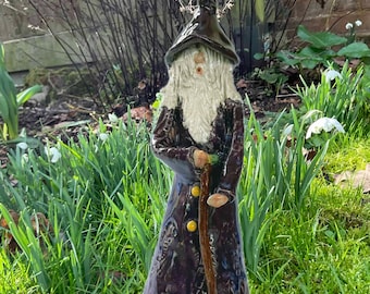 Ceramic Wizard / Gnome  for outdoor fairy garden