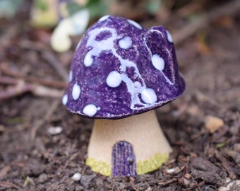 Small Mushroom House - Frost proof ceramic.