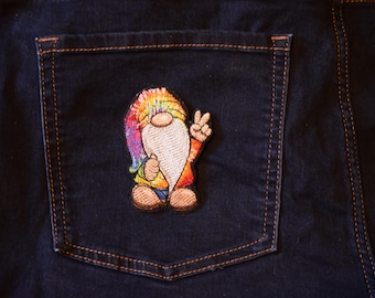 Embroidered Gnome Iron on craft Patch