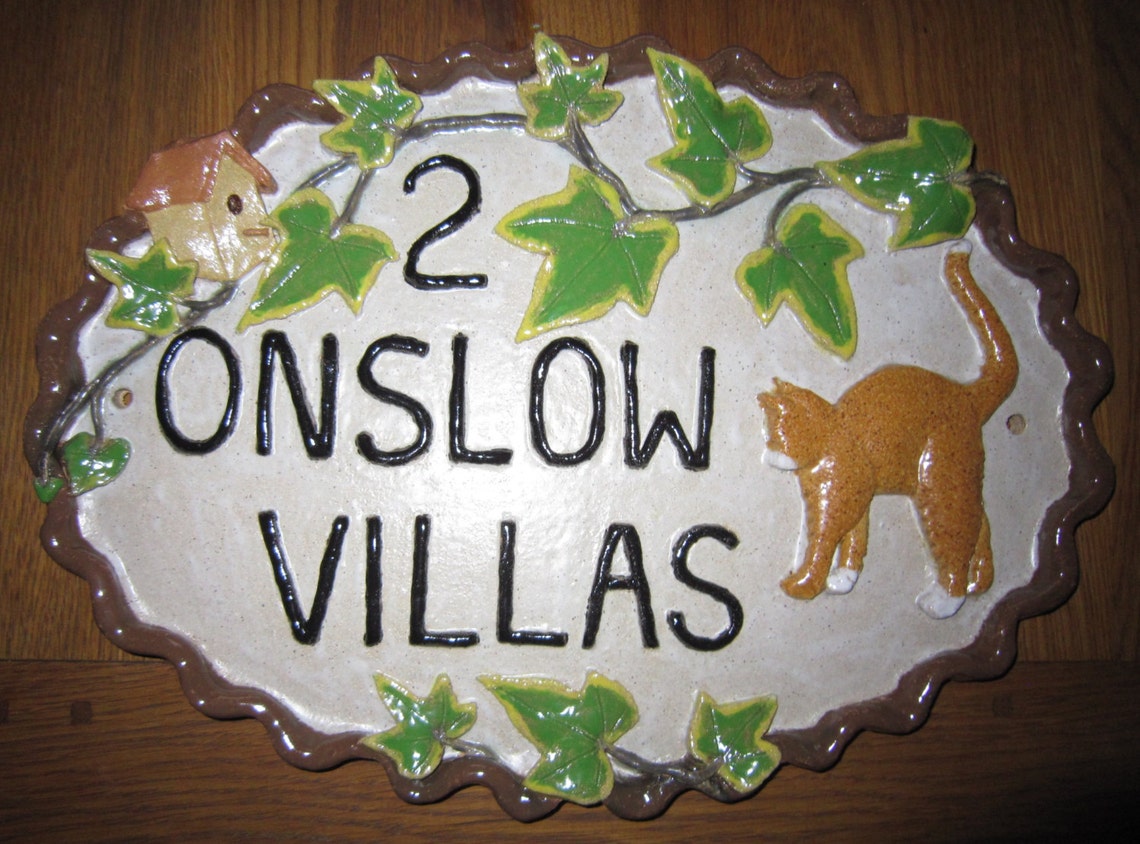 Ceramic House Name Sign personalised for You Made to 0rder Etsy