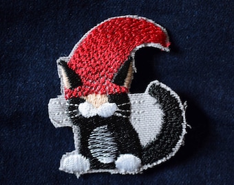 Cat Gnome Iron on embroidered craft Patch