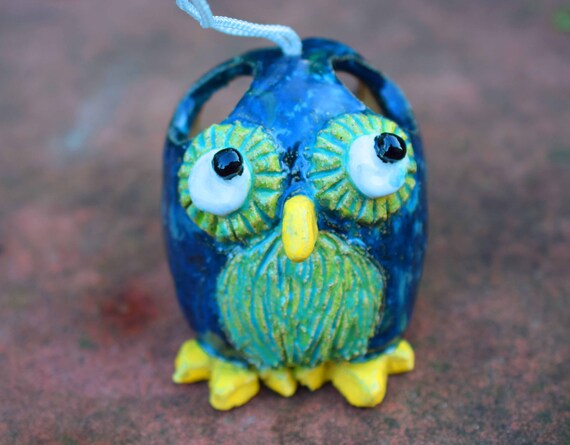 Small Ceramic Owl Shaped Bird Feeder Etsy