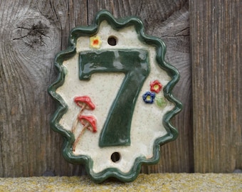 Door numbers made to order. Ceramic House Plaque/sign number.
