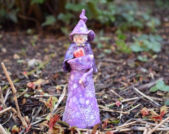 Ceramic  Magical lady / Wizard   for outdoor fairy garden