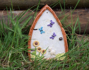 Ceramic Fairy door for indoor or outdoor fairies