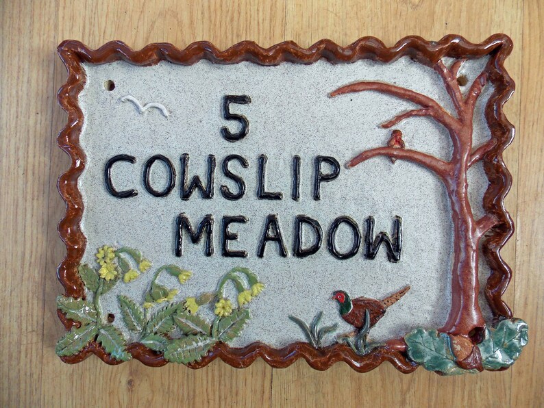 Ceramic House Name Sign house Name Plaque Street Sign Etsy