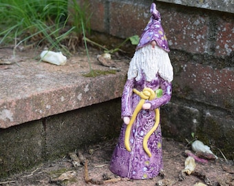 Ceramic Wizard / Gnome  for outdoor fairy garden