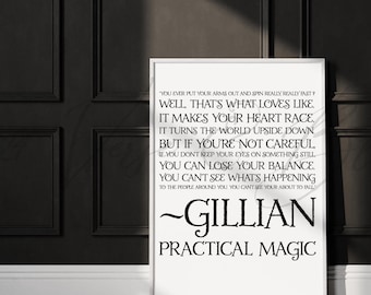 Digital Download Wall Art Movie Quote Printable Love Quote Practical Magic Movie Quote Printable Wall Art Digital Wall Hanging Instant Art