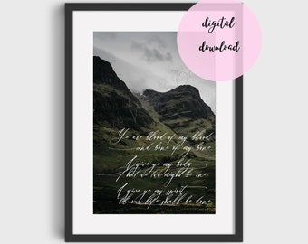 Digital Download Literary Quote Scotland Wall Art Romantic Wall Art Home Decor Bedroom Decor Printable Love Quote Downloadable Outlander Art