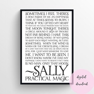Digital Wall Art Printable Wall Art Movie Quote Wall Art Practical Magic Quote Wall Art Romantic Quote Wall Art Gift For Her Valentines Day image 4