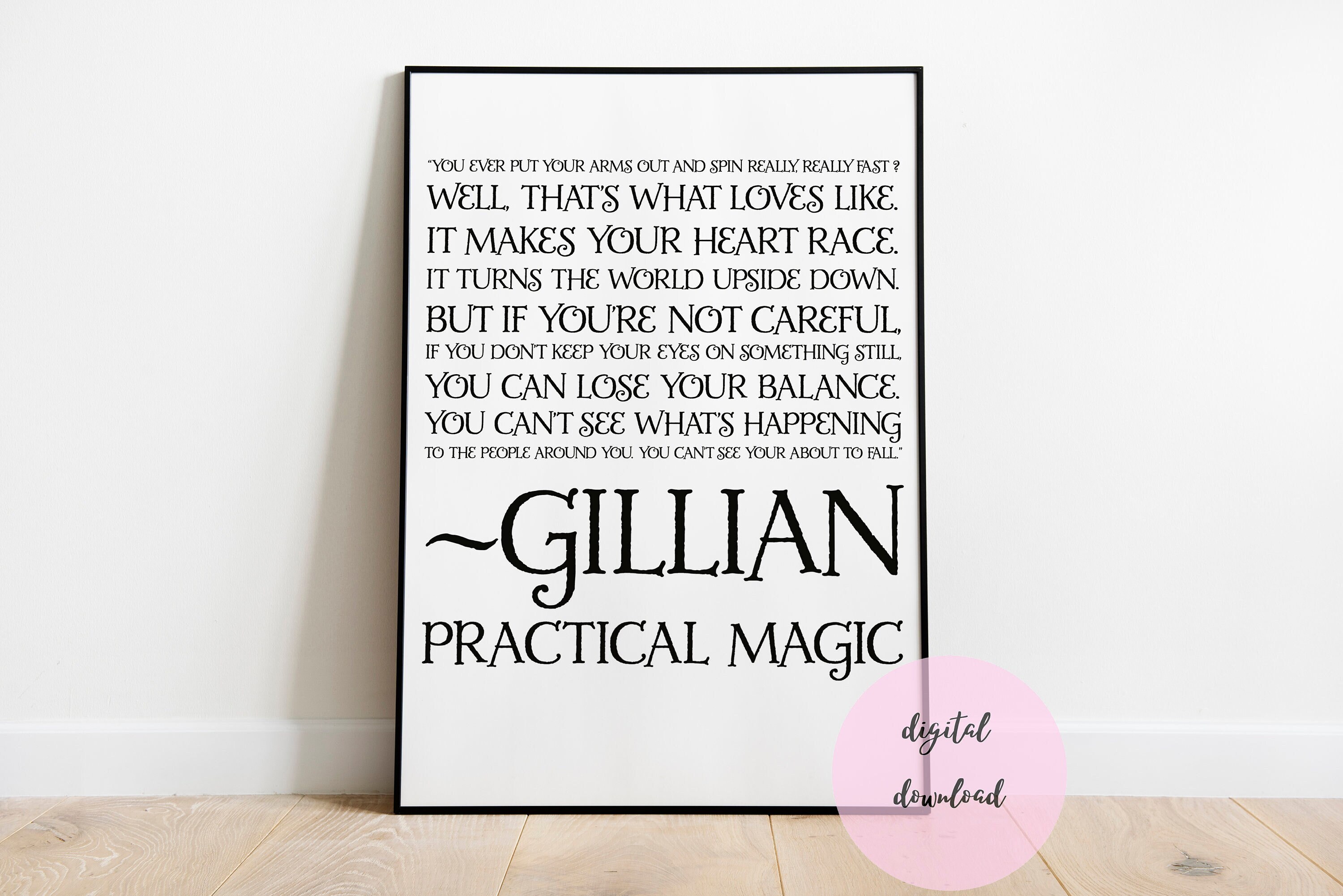 Digital Download Wall Art Movie Quote Printable Love Quote Practical