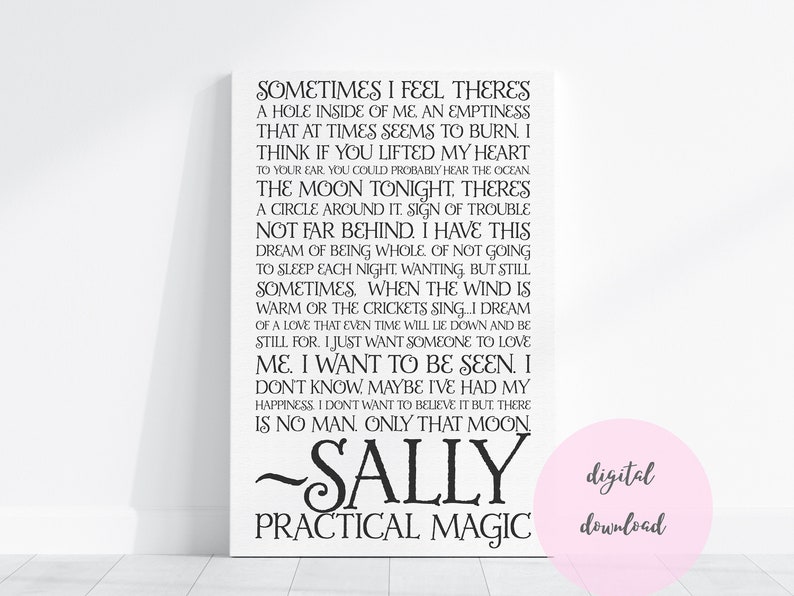 Digital Wall Art Printable Wall Art Movie Quote Wall Art Practical Magic Quote Wall Art Romantic Quote Wall Art Gift For Her Valentines Day