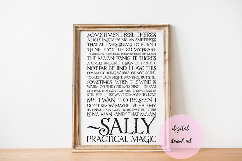 Digital Wall Art Printable Wall Art Movie Quote Wall Art Practical Magic Quote Wall Art Romantic Quote Wall Art Gift For Her Valentines Day