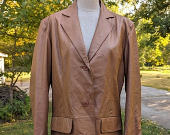Vintage Brown Leather Button Up Jacket by Chadwick's