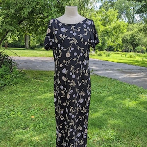 Y2K Black Floral Maxi Dress