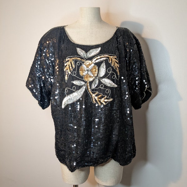 Gold Sequin Top - Etsy