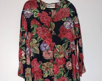 90s Floral Shift Dress by Pat Argenti