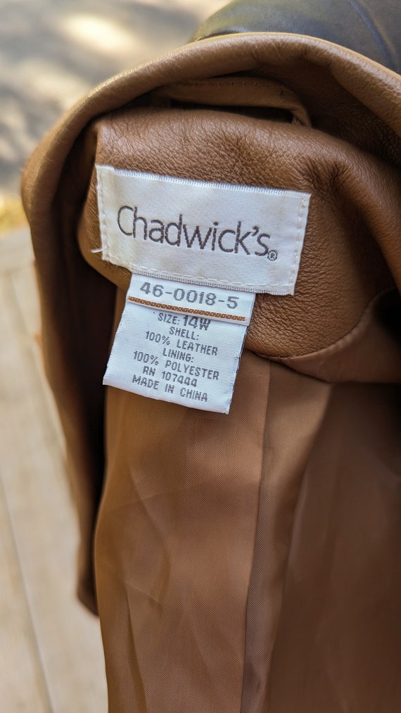 Vintage Brown Leather Button Up Jacket by Chadwic… - image 7