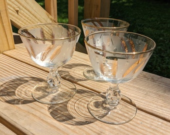 Vintage Mid Century Libbey Champagne/Sorbet Wheat Glasses