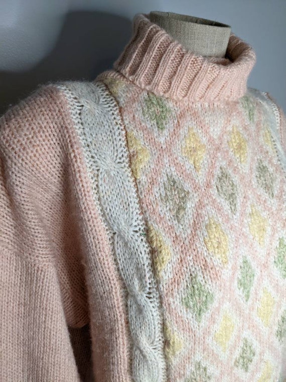 90s Pink Turtleneck Sweater by Tarazzia - image 4
