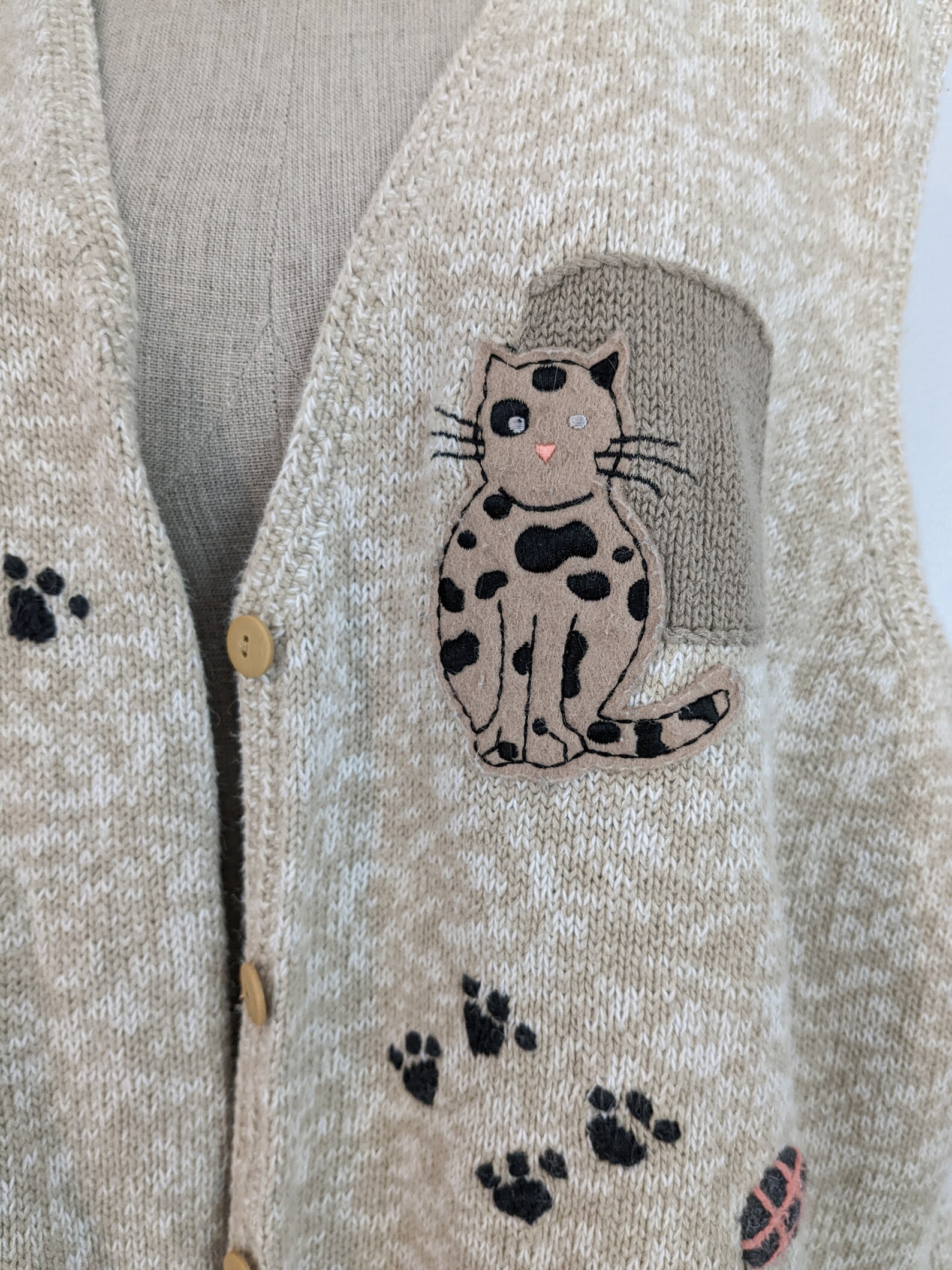 Vintage Embroidered Cat Sweater Vest by Christopher & Banks Etsy