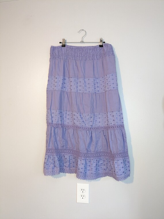 Vintage 90s/Y2K Purple Maxi Skirt by Tracy Evans L